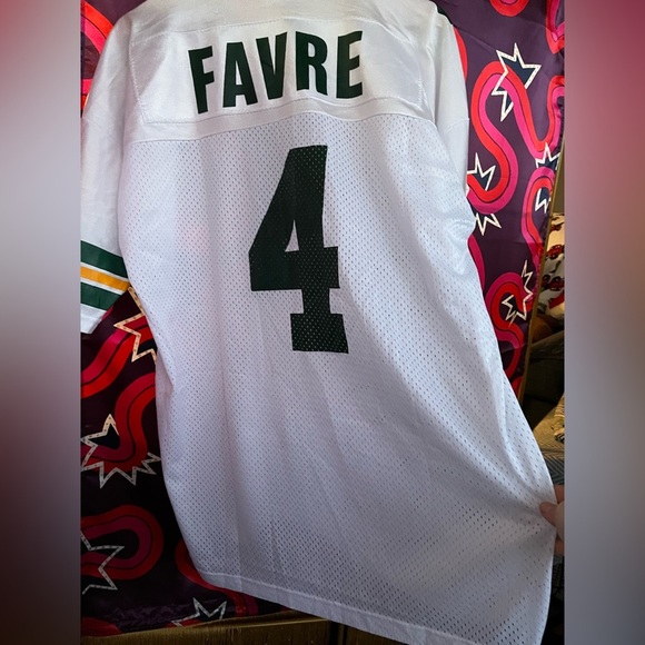 Vintage Brett Favre Green Bay Packers Champion NFL Jersey White 4 48 Football - Picture 9 of 12